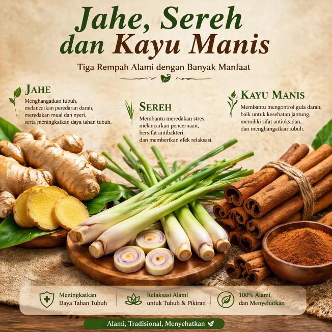 Jahe Sereh dan Kayu Manis
